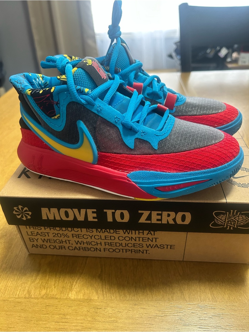 Kyrie 8 (GS) Multicolor KD Low-Top Basketball Shoes - Bright Blue, Red & Yellow